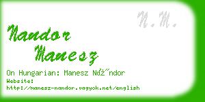 nandor manesz business card